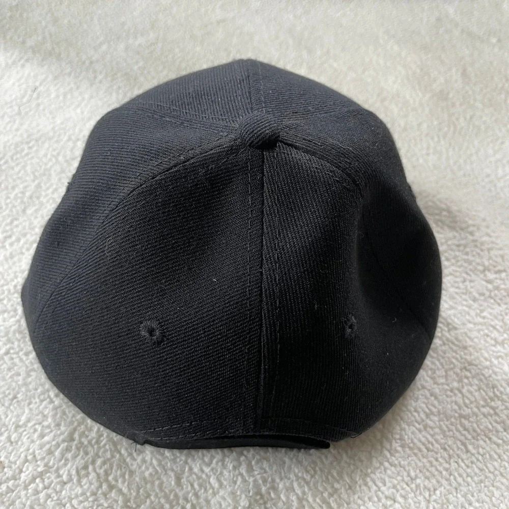 Unbranded Baseball Cap Mens OS Black Acrylic Wool Blend Adjustable Hook Loop Hat